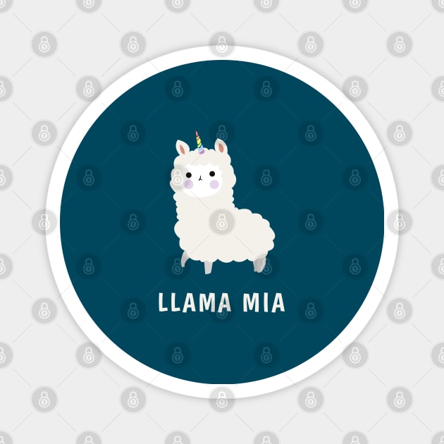 Llama Mia Llamacorn Unicorn Rainbow Magnet by DesIndie